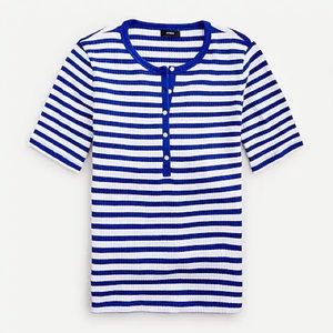 NWT J.crew Ribbed elbow-sleeve henley in stripe